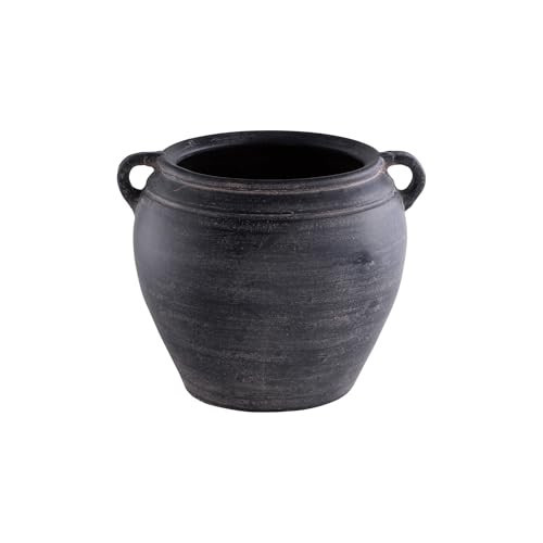 Signature Design by Ashley Meadie Casual Indoor Distressed Terra Cotta Vase with Wide Mouth and Handle, Black | Amazon (US)