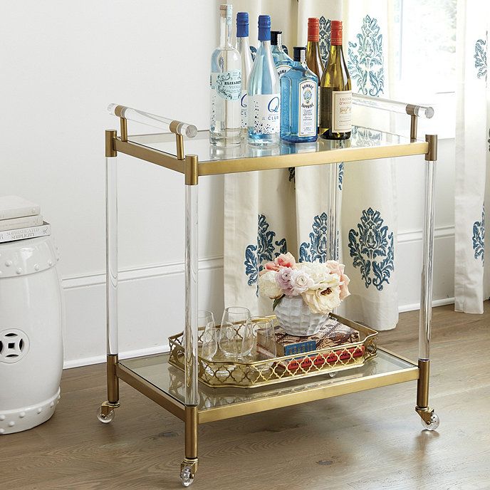 Isadora Acrylic Bar Cart | Ballard Designs, Inc.