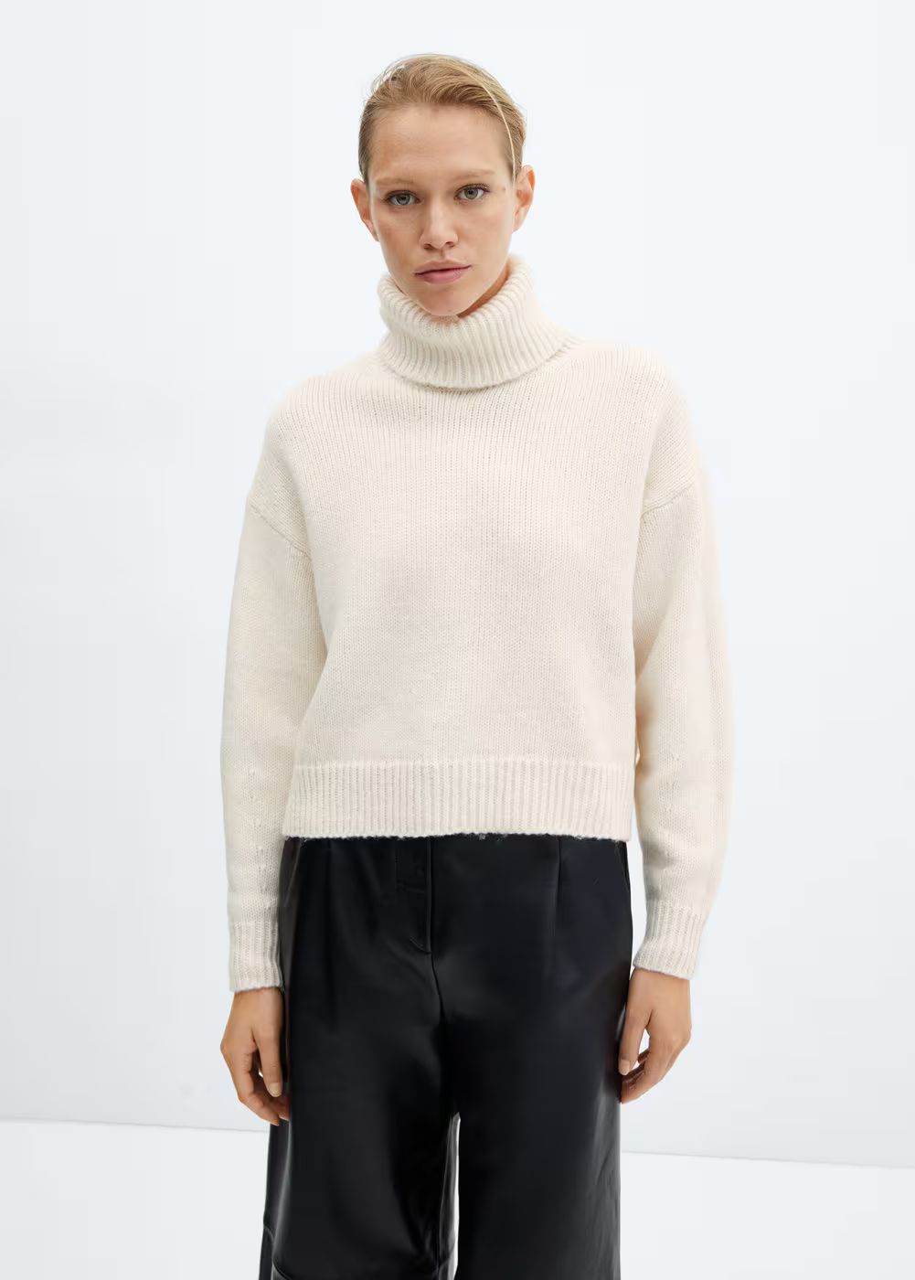 Turtleneck knitted sweater -  Women | Mango USA | MANGO (US)