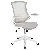 Flash Furniture Mid-Back Light Gray Mesh Swivel Ergonomic Task Office Chair with White Frame and Fli | Amazon (US)