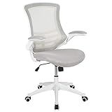 Flash Furniture Mid-Back Light Gray Mesh Swivel Ergonomic Task Office Chair with White Frame and Fli | Amazon (US)