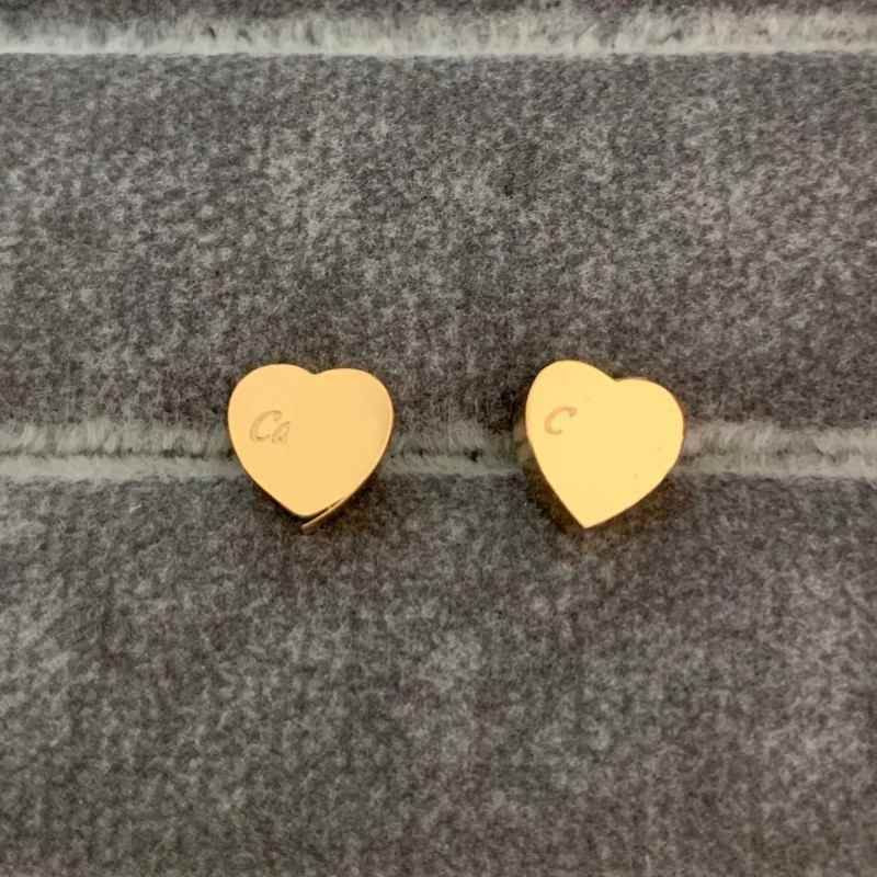 Buy Best And Latest Earrings Type 2021 High Polished Classic Style Logo Printed Studs Small Size ... | DHGate