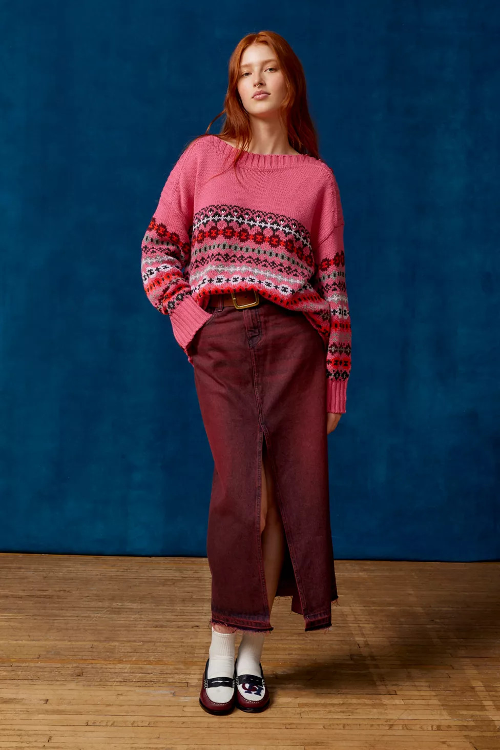 UO Jalen Fairisle Boat Neck Sweater | Urban Outfitters (US and RoW)