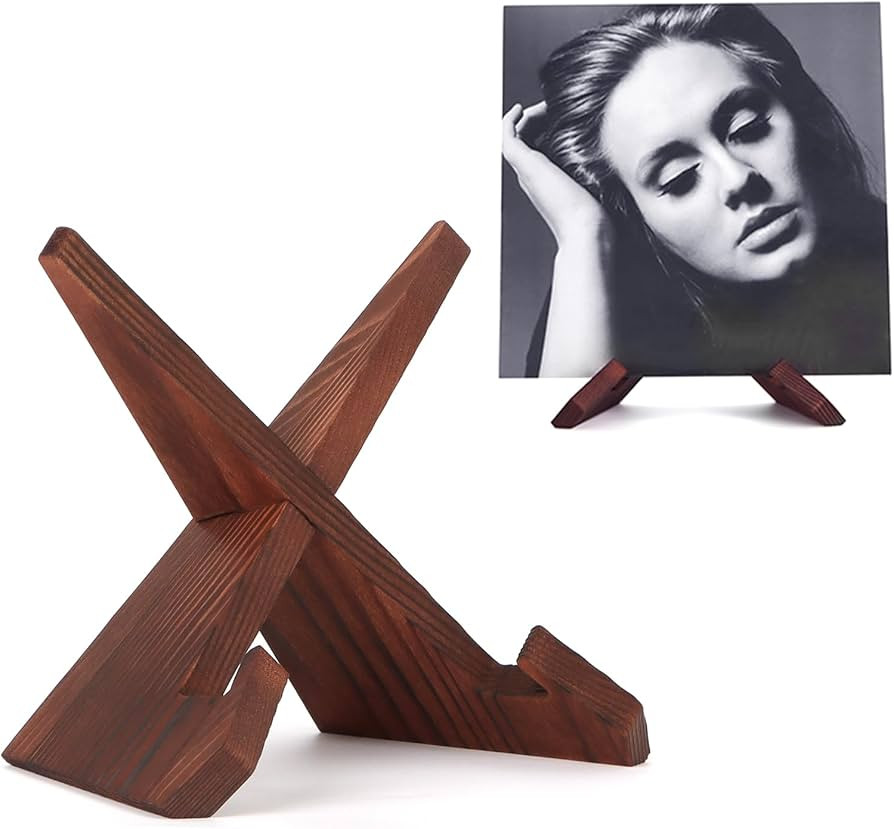 Now Playing Vinyl Record Stand, Wooden Display Vinyl Holder Stand | Amazon (US)
