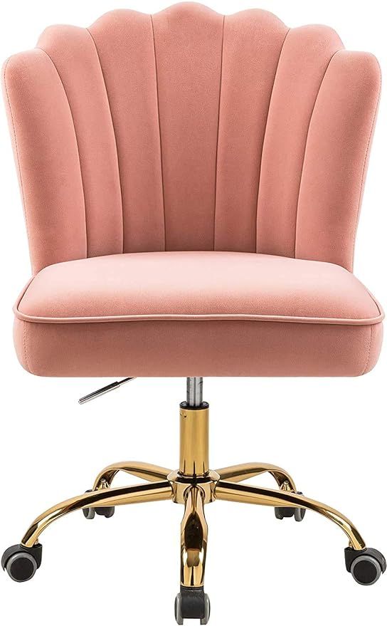MOJAY Home Office Chair Modern Comfortable Velvet Desk Chair,360° Swivel Height Adjustable Recep... | Amazon (US)