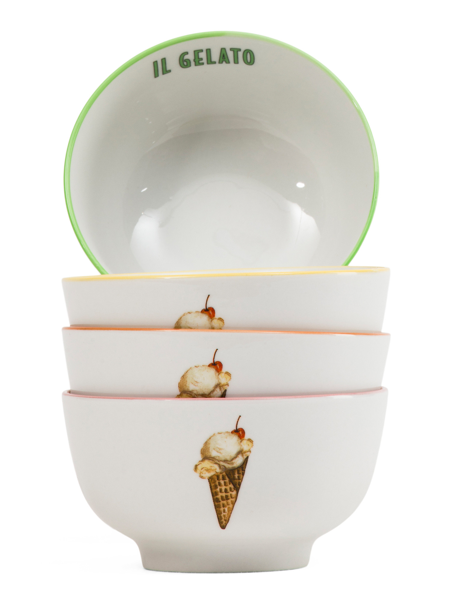 Set Of 4 Il Gelato Ice Cream Bowls | TJ Maxx