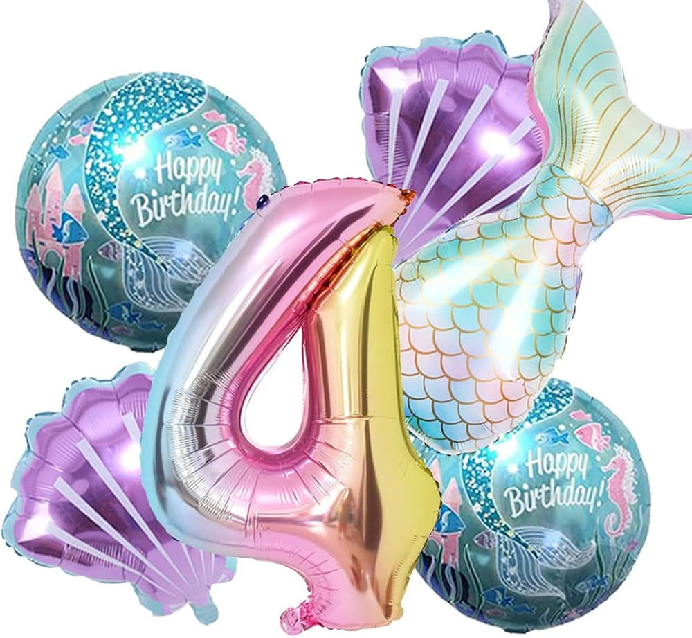 Mermaid Birthday Decoration Mermaid Balloons Kit Sea Balloon Mermaid Foil Balloon Mermaid Tail Ba... | Amazon (US)