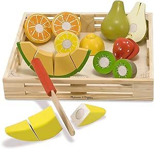 Melissa & Doug Cutting Fruit Set - Wooden Play Food Kitchen Accessory, Multi | Amazon (US)