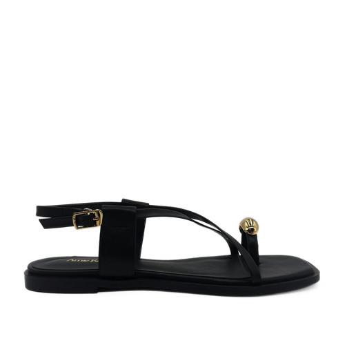 Amie Rafa Laney Strappy Gold Toe Sandals in Black at Nordstrom, Size 39 | Nordstrom