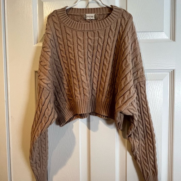 Altar'd State Tan Cable Knit Sweater, Size M | Poshmark
