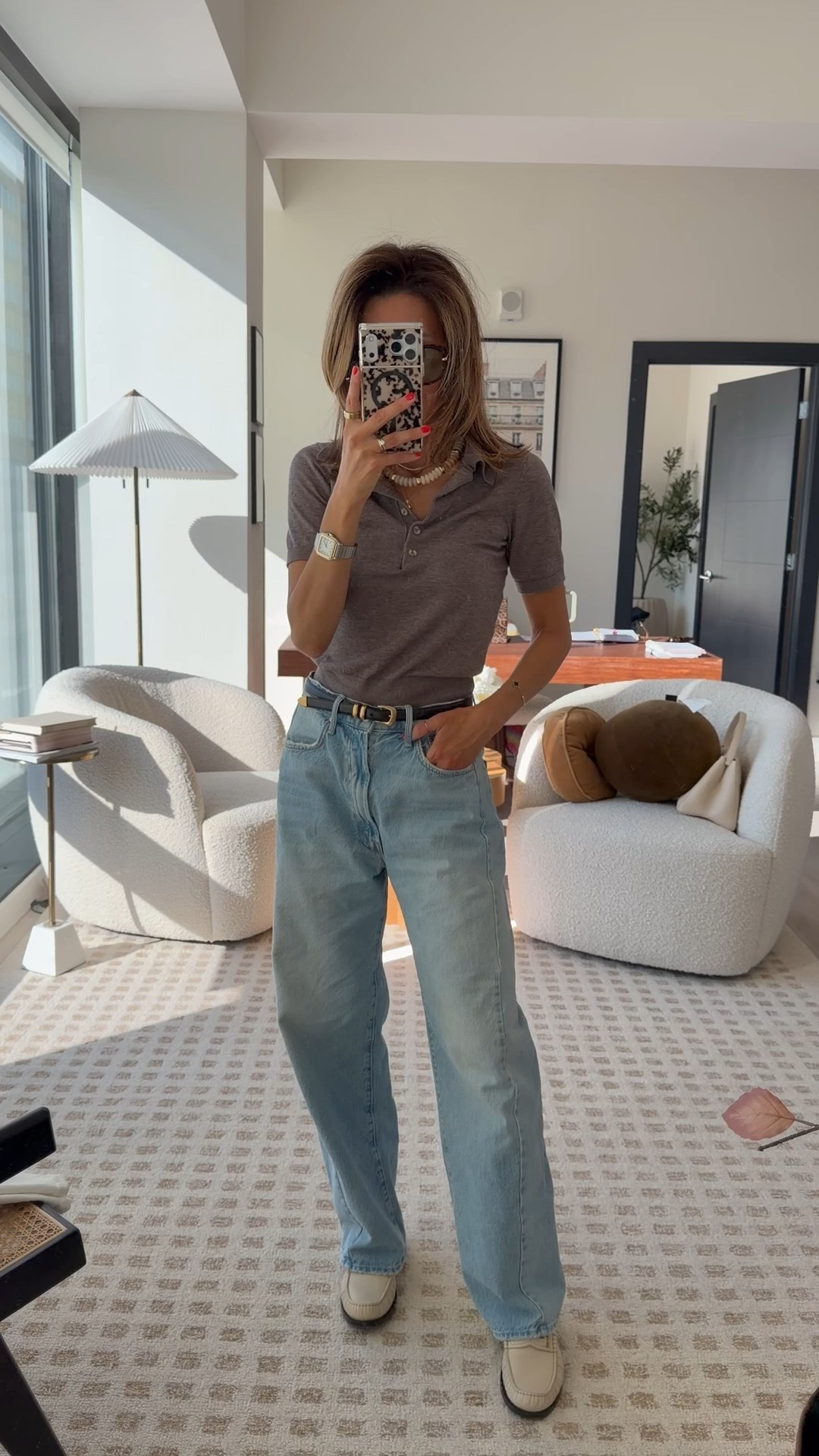 What I’m wearing to the office today! Jeans 26, they for oversized
Wool polo sweater xs 

#LTKootd #LTKgrwm #LTKOver40