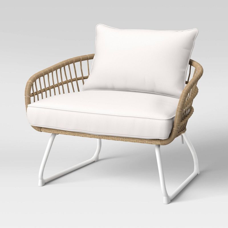 Southport Patio Chair with Metal Legs - Natural/White - Opalhouse&#8482; | Target