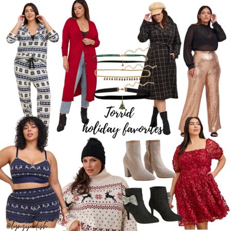 Torrid Holiday Favorites 

Christmas outfit, Christmas style, holiday outfit, holiday dress, plus size fashion, plus size style, plus size Christmas, plus size winter, size 16 fashion, size 16 influencer, Christmas pajamas, winter pajamas, long line red cardigan, red sweater, Christmas choker, black trench coat, goal sequin pants, red dress, black booties, beige boots, fair isle sweater, fair isle underwear 

#LTKHoliday #LTKunder50 #LTKcurves
