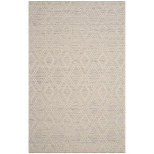 Safavieh Marbella 5' X 8' Hand Woven Wool Rug in Silver and Ivory | Homesquare