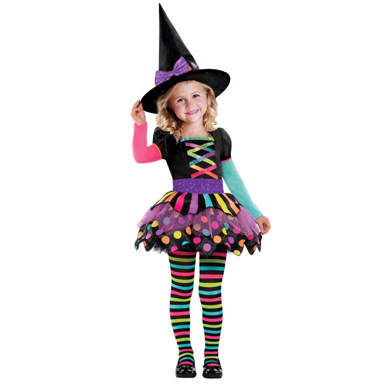 WAY TO CELEBRATE! Deluxe Witch Toddler's Halloween Fancy-Dress Costume for Toddler, 3T-4T | Walmart (US)