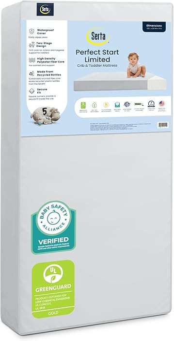 Serta Perfect Start Limited Dual Sided Baby Crib Mattress and Toddler Mattress, Breathable Fiber ... | Amazon (US)