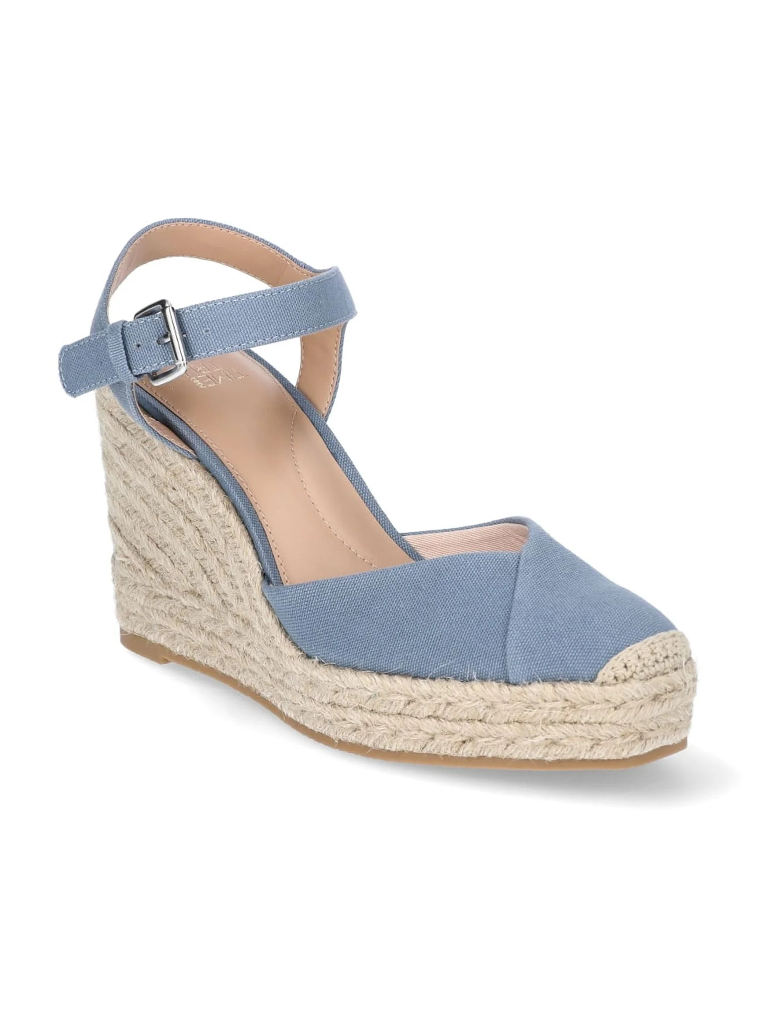 Time and Tru Women's Square Toe Espadrille Wedge Sandals - Walmart.com | Walmart (US)