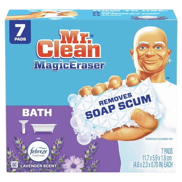 Mr. Clean Magic Eraser Bath Scrubber with Febreze Lavender Scent, All Purpose Foam Cleaning Pads ... | Walmart (US)