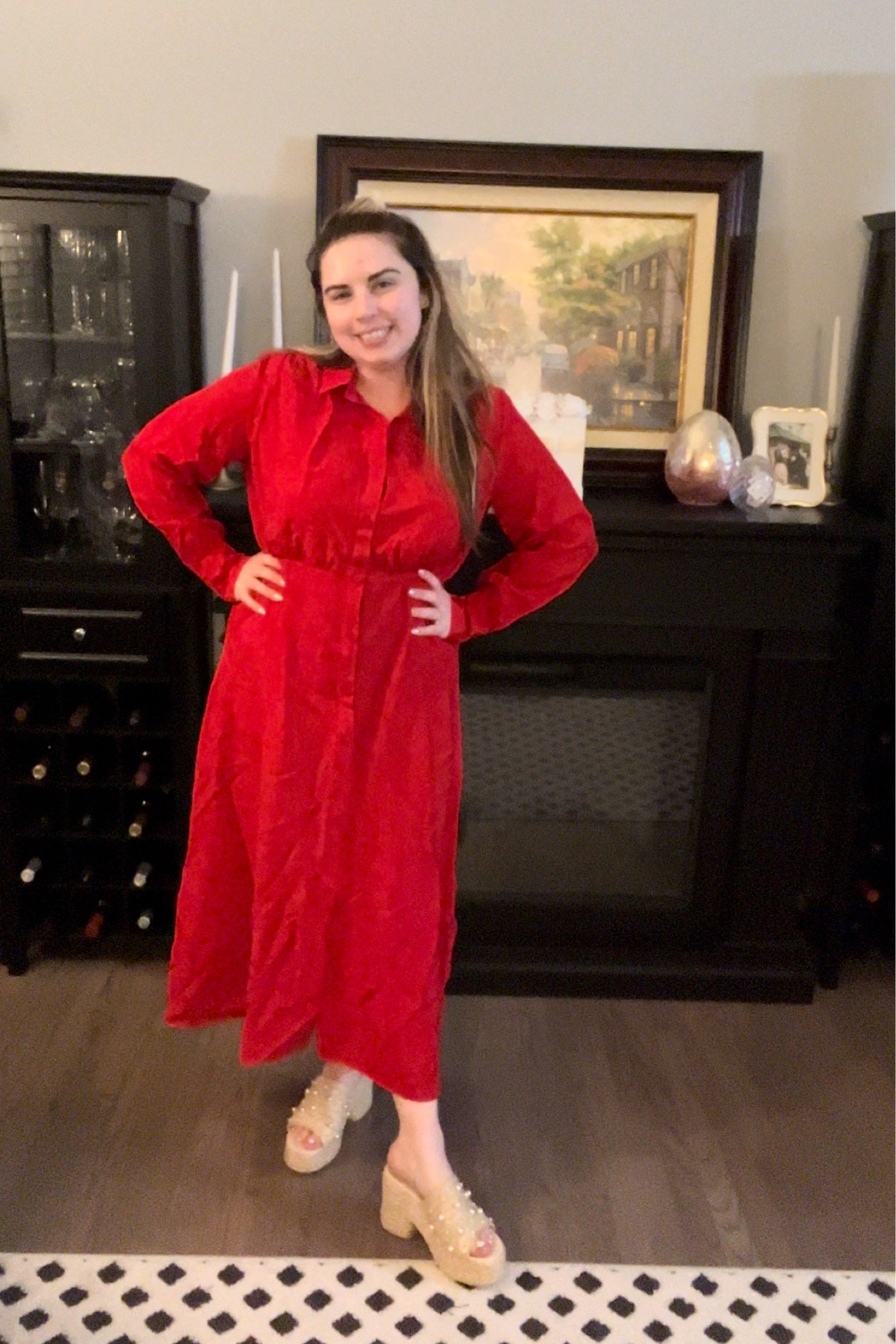 Spring dress 

Red dress, midsize dress, sandals, vacation outfit, shirt dress, midsize outfit 

Dress - large 

#LTKstyletip #LTKmidsize