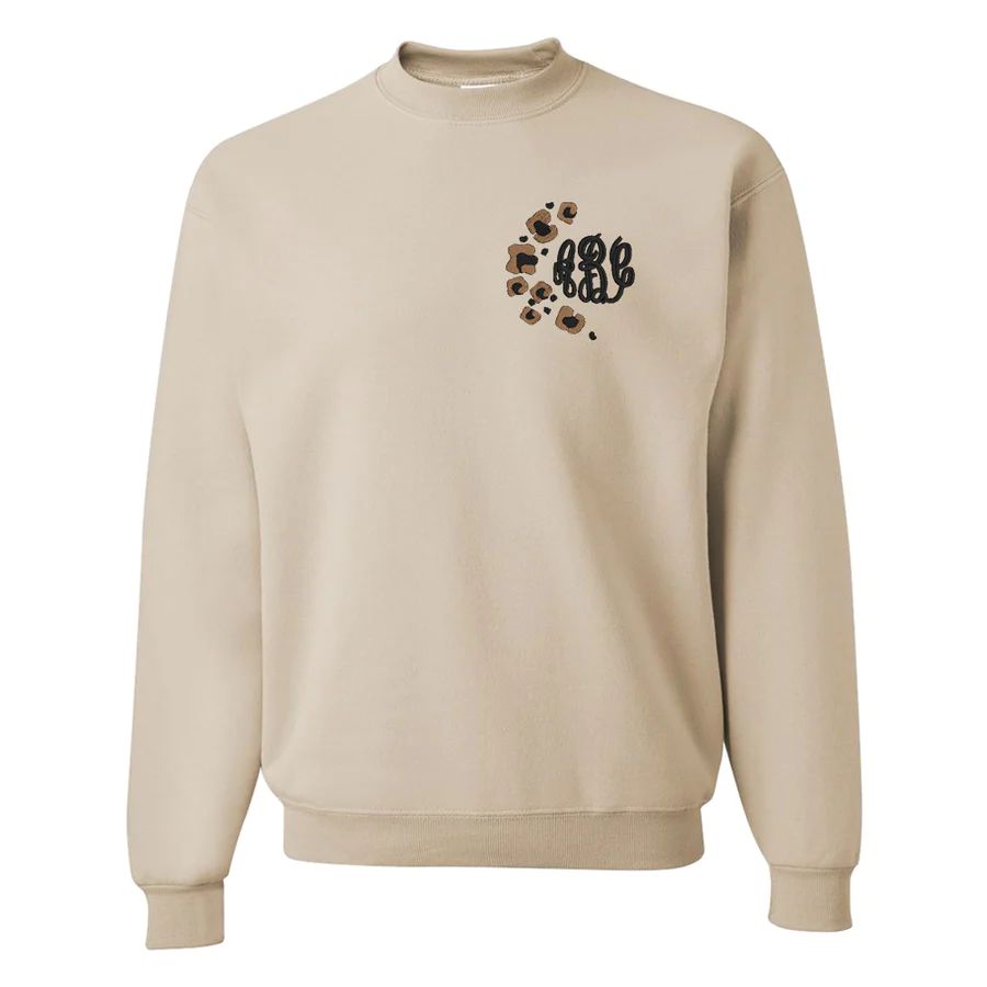 Monogrammed Leopard Spots Crewneck Sweatshirt | United Monograms