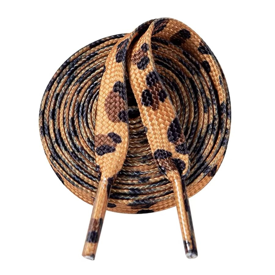 BGXW Thin Flat Leopard Cow Print Shoelaces Camouflage Shoe Laces Shoestring 1 Pair 47 Inch | Amazon (US)