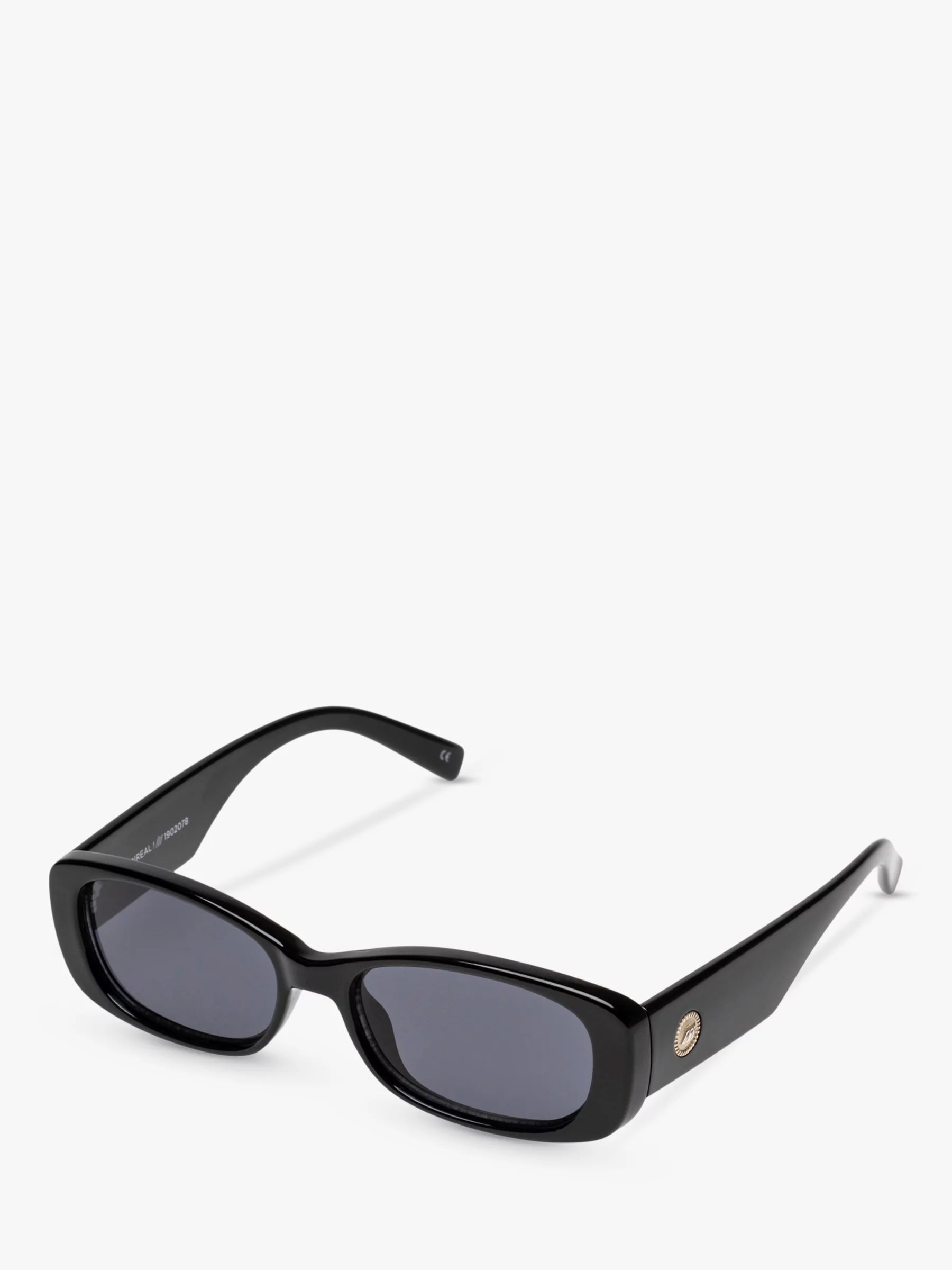 Le Specs Women's Unreal Rectangular Sunglasses, Black L5000165 | John Lewis (UK)