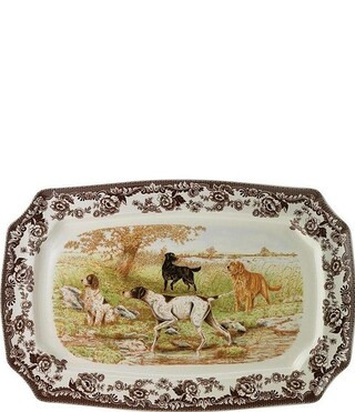 SpodeFestive Fall Collection Woodland Hunting Dogs Rectangular Platter | Dillard's