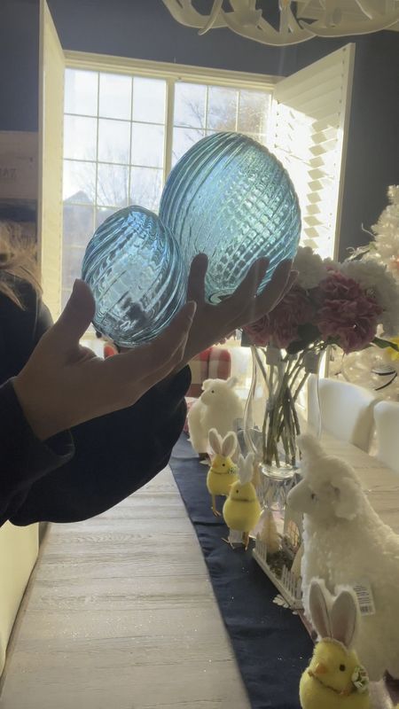 Shop these gorgeous blue glass Easter eggs before they are gone.  So, beautiful and elegant, they will look perfect on your Easter table.  Also perfect in a basket or centerpiece.  I’m going to be grouping mine with the gorgeous blue paper houses, of course.

#LTKSeasonal #LTKhome #LTKSpringSale