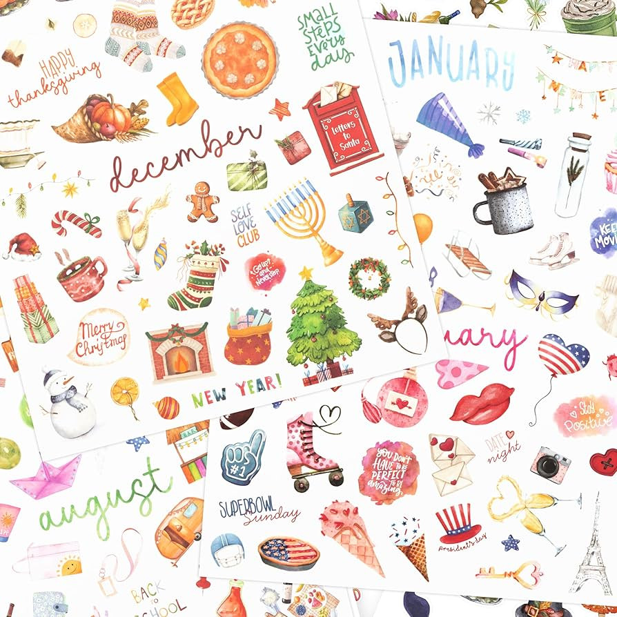 Aesthetic Monthly Planner Stickers - Holiday Sticker Set for Your Calendar | Amazon (US)