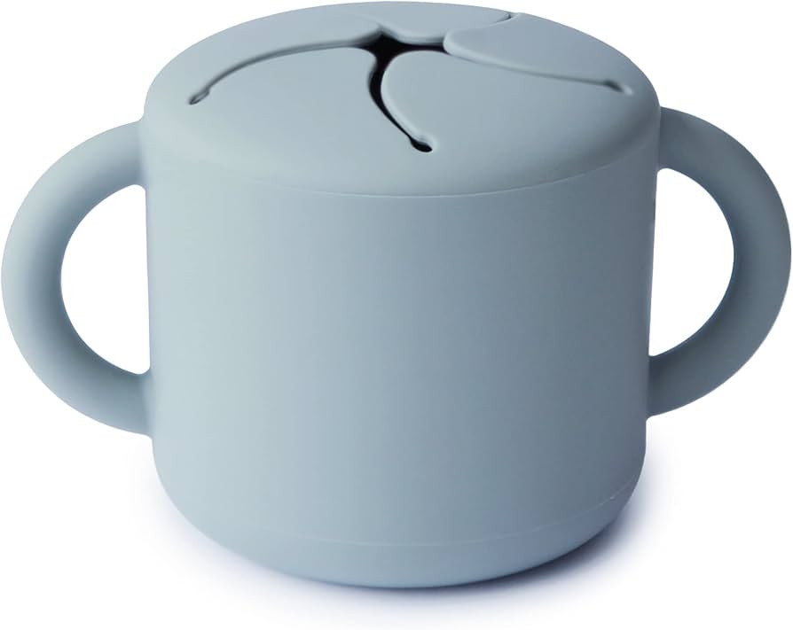 mushie Silicone Snack Cup | Spill Proof Food Container for Toddler and Baby (Powder Blue) | Amazon (US)