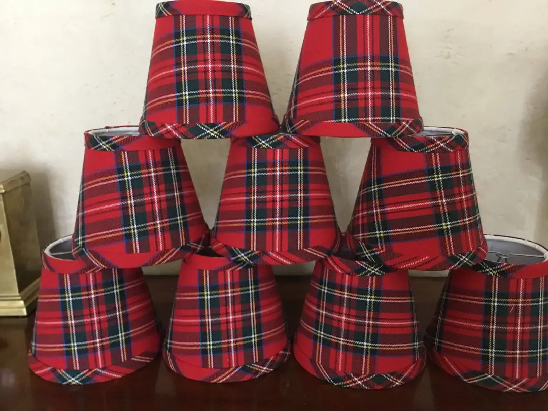 Red Tartan Chandelier Lampshade Plaid Shade Tartan Chandelier Shades - Etsy | Etsy (US)