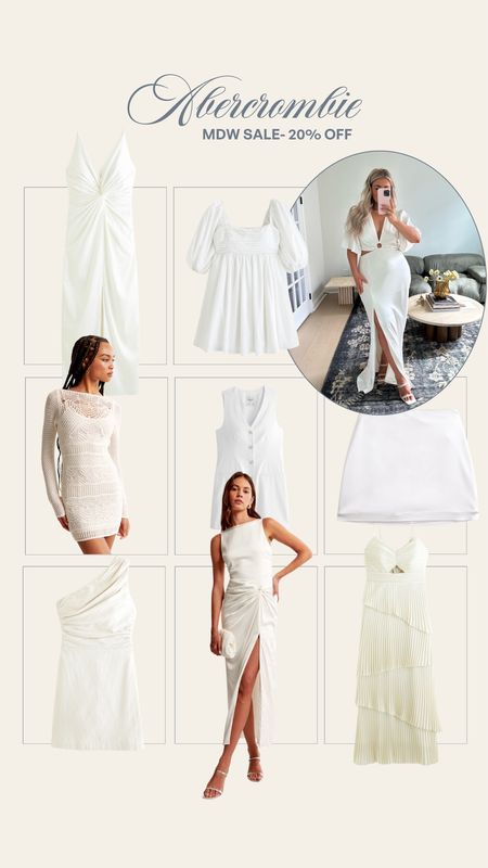 Abercrombie Memorial Day Sale | Almost 20% off everything! All of these would be perfect for a bride to be #bride #sale #whitedress 

#LTKstyletip #LTKsalealert #LTKmidsize