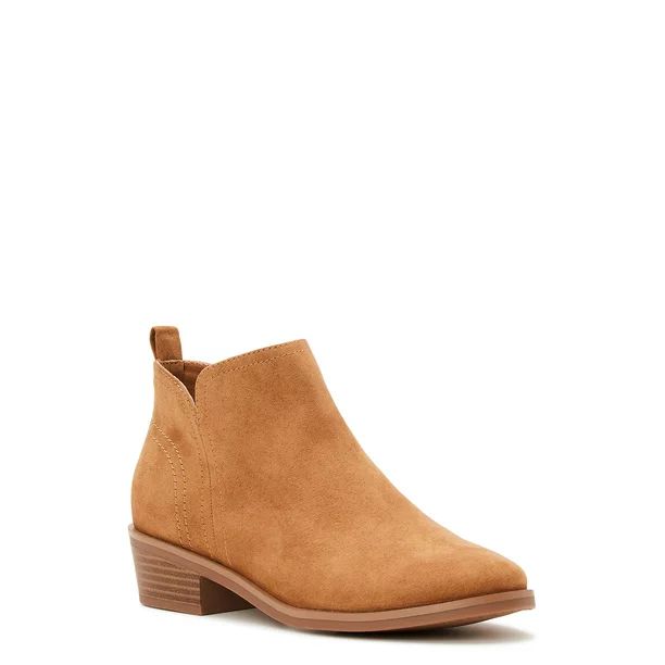 Time and Tru Women's Faux Suede Ankle Boots, Wide Width Available - Walmart.com | Walmart (US)
