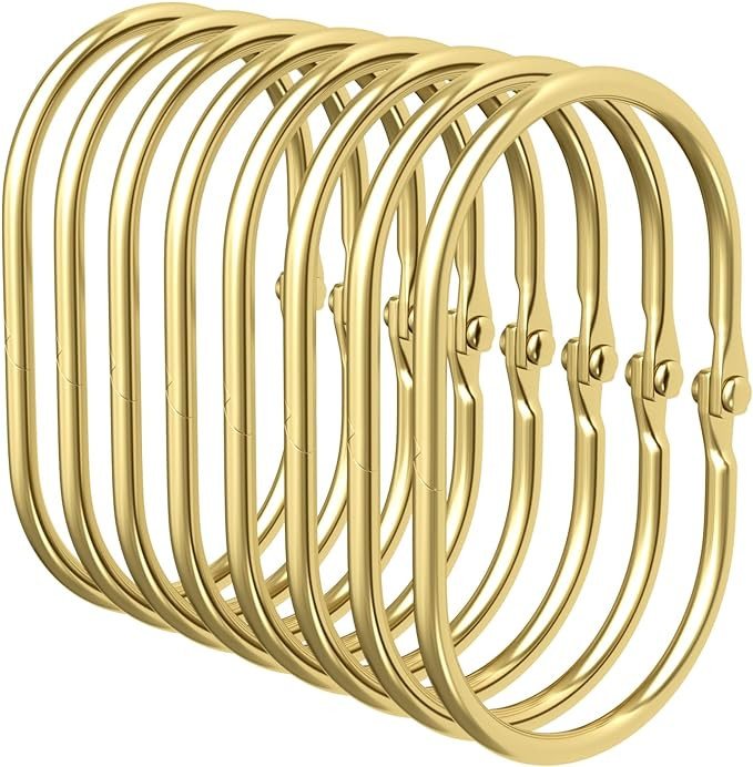 Shower Curtain Rings Gold Shower Curtain Hooks Anti-Drop Shower Rings for Curtain, Metal Shower C... | Amazon (US)