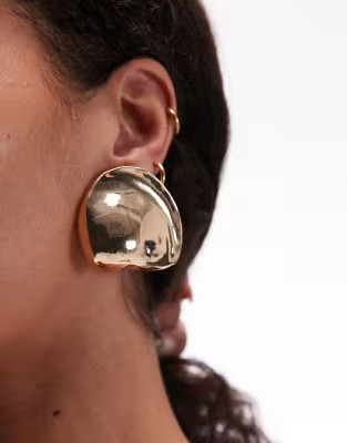 ASOS DESIGN Premium 14k gold plated oversized moulded earrings | ASOS (Global)