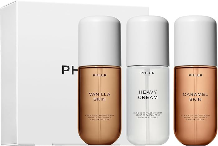 PHLUR Sweet Skin Trio - Exclusive 3pc Travel Size Body Mist Set ft. Vanilla Skin, Heavy Cream, Ca... | Amazon (US)