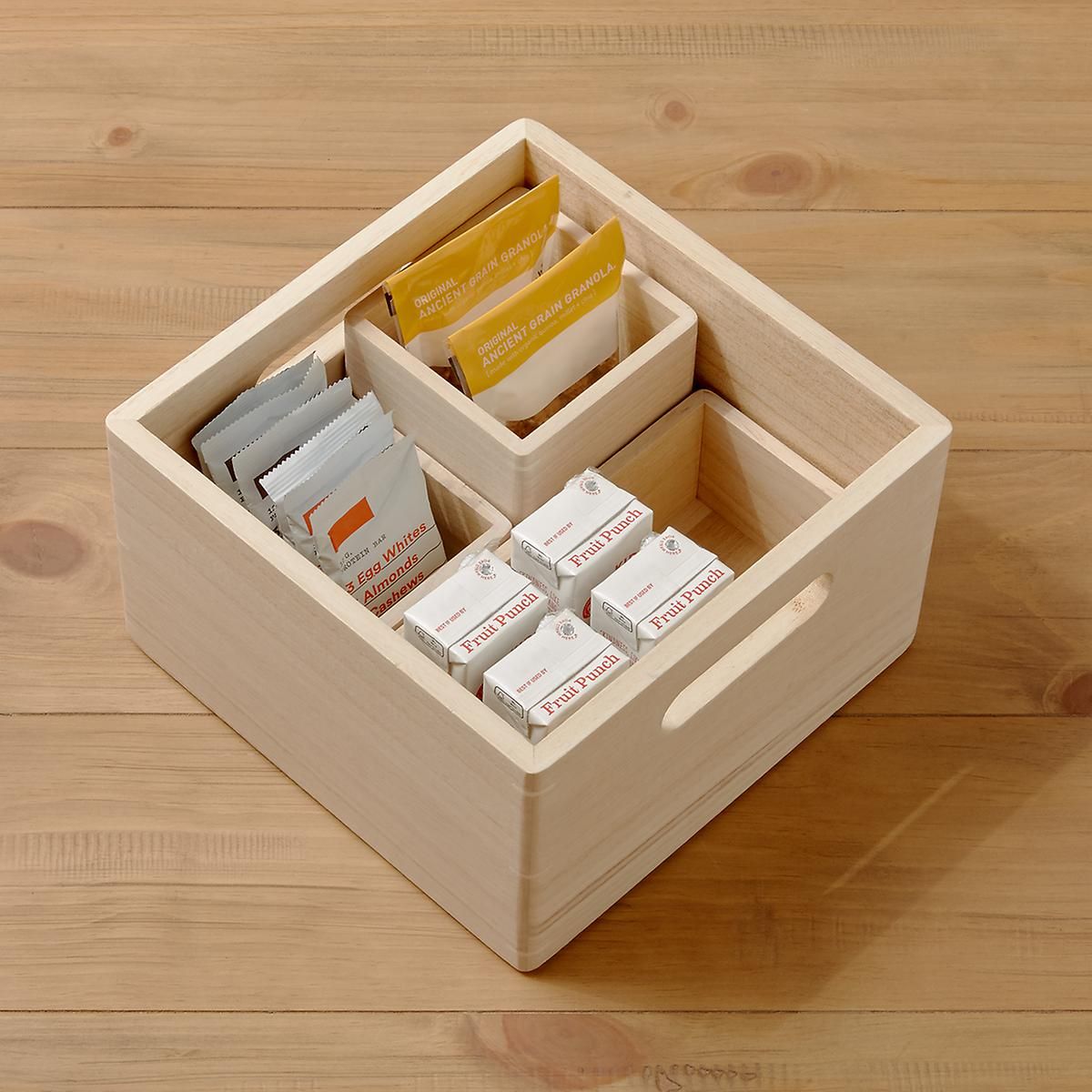 THE HOME EDIT Wooden All-Purpose Bin Sand | The Container Store