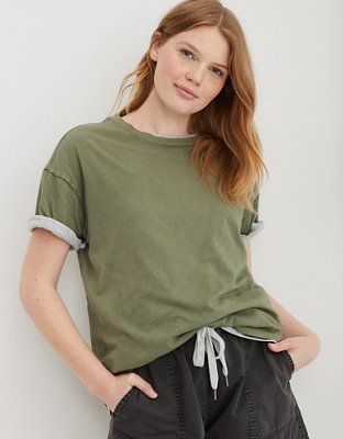 Aerie Distressed Boyfriend T-Shirt | American Eagle Outfitters (US & CA)