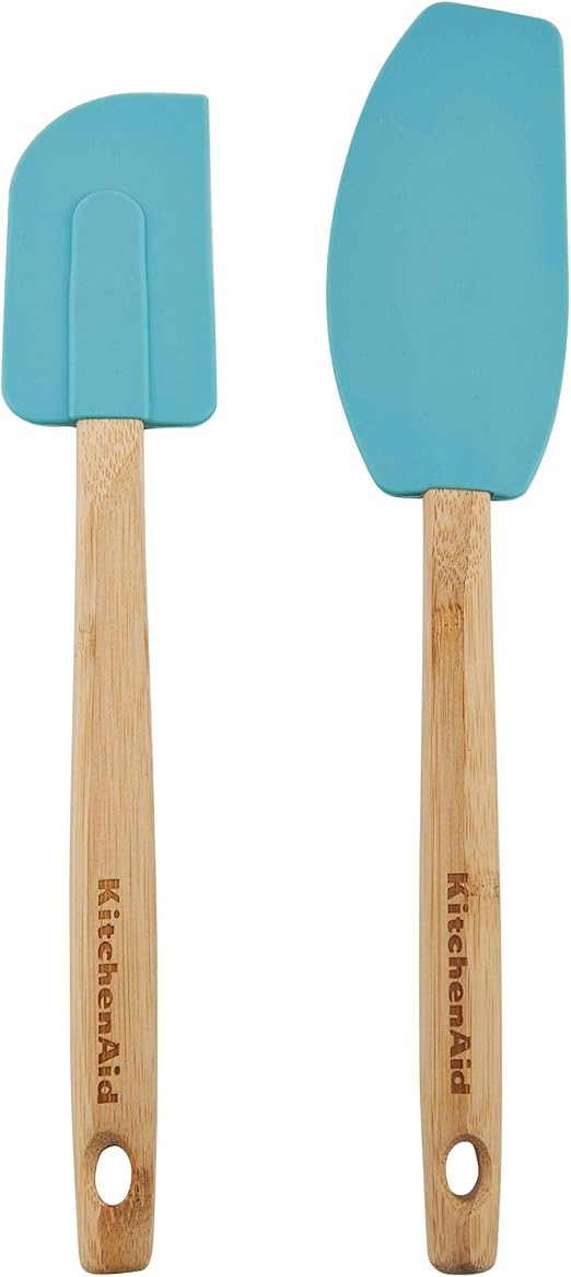 KitchenAid Classic Bamboo Spatula Set, set of 2, Aqua Sky | Amazon (US)