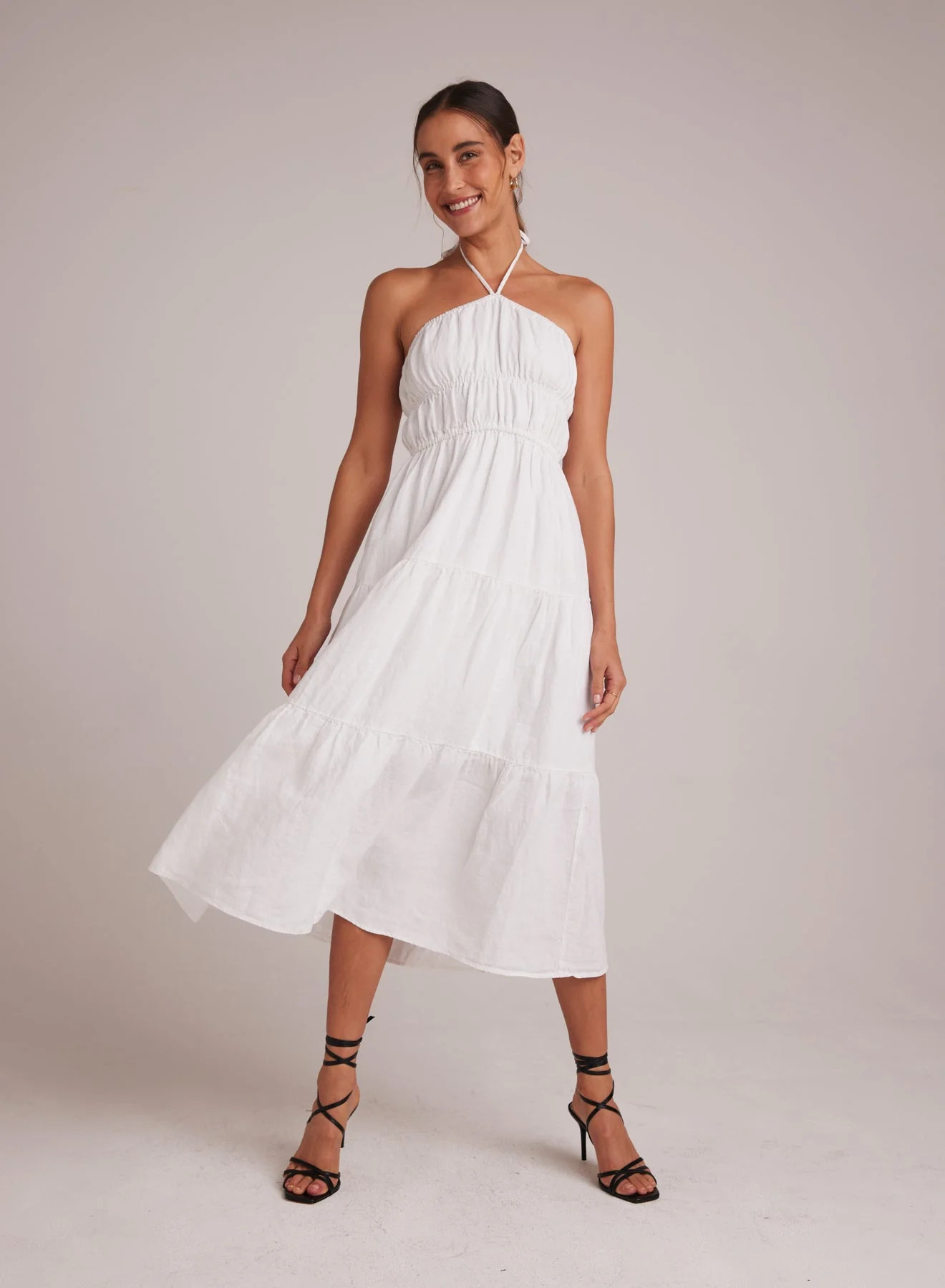 GATHERED HALTER MIDI DRESS WHT - Bella Dahl | Bella Dahl
