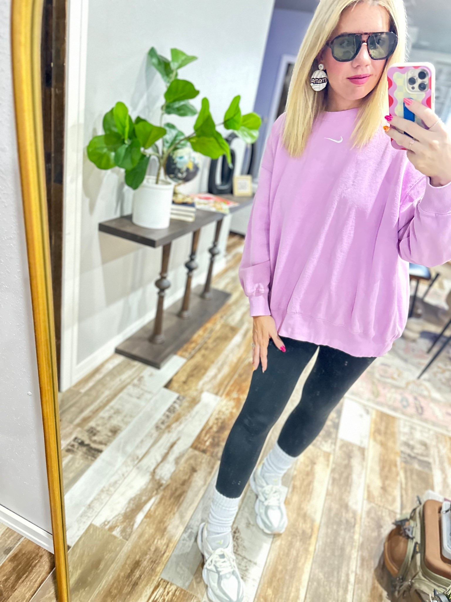 Volleyball mom, sports mom, leggings outfit, Nike sweatshirt, new balance tennis shoes 

#LTKmomlife #LTKdayinmylife #LTKootd