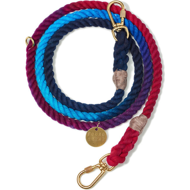 Found My Animal | Ombre Cotton Rope Cat & Dog Adjustable Leash, Dark Multi, (Size Large) | Maisonett | Maisonette