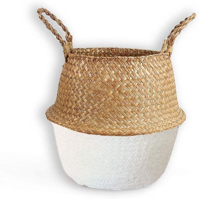 Brainy Living Hand-woven Pot-belly Basket With Natural Seagrass For Indoor Storage Of Groceries A... | Amazon (CA)