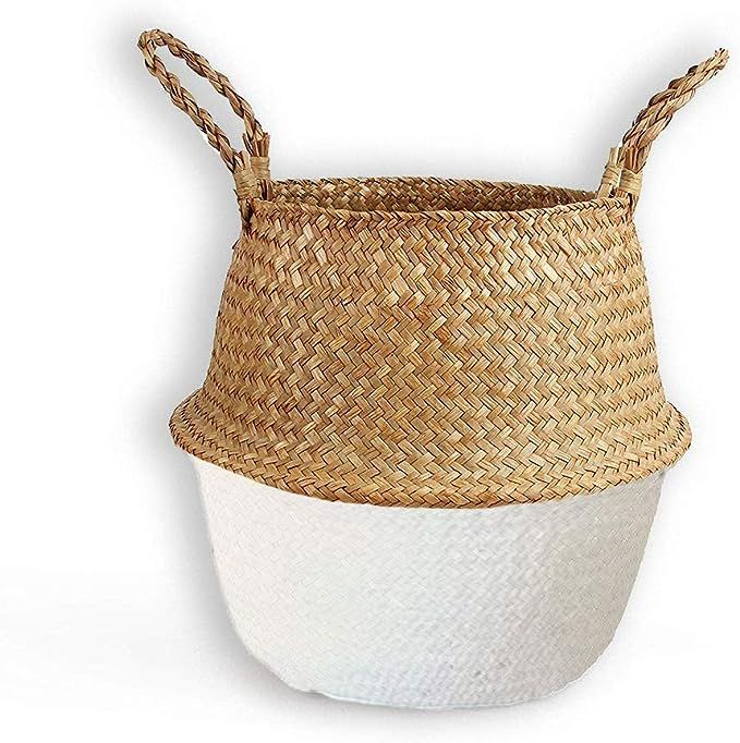 Brainy Living Hand-woven Pot-belly Basket With Natural Seagrass For Indoor Storage Of Groceries A... | Amazon (CA)