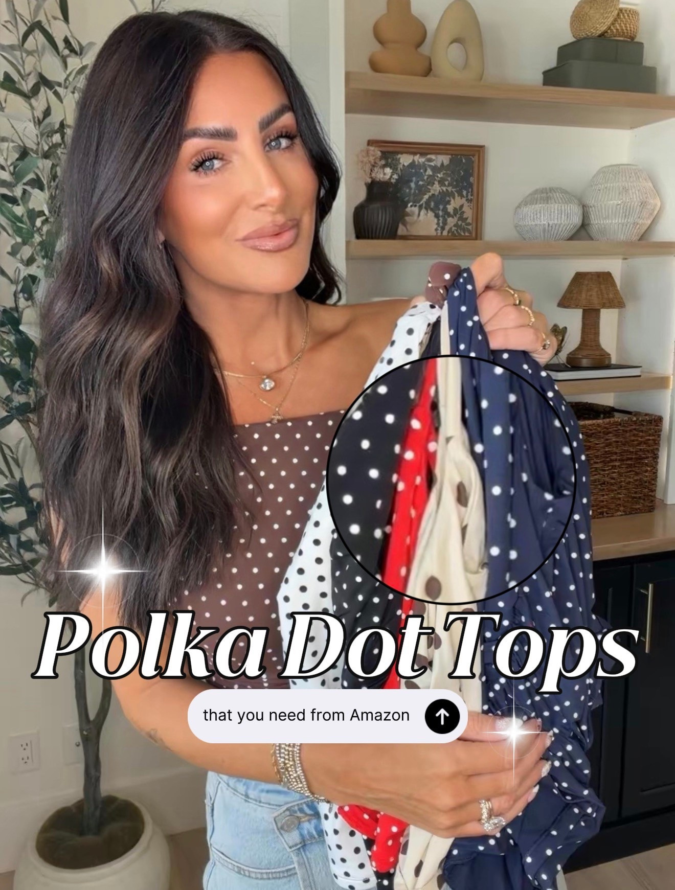 These double lined polka dot tops from Amazon are adorable. Come in solid colors too. I’m wearing a small  

#LTKgrwm #LTKootd