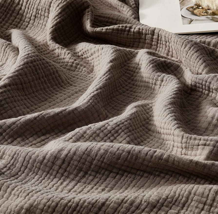 WDCOZY 100% Cotton Muslin Blanket King Size 4-Layer for Bed Breathable Lightweight Soft Large Boh... | Amazon (US)