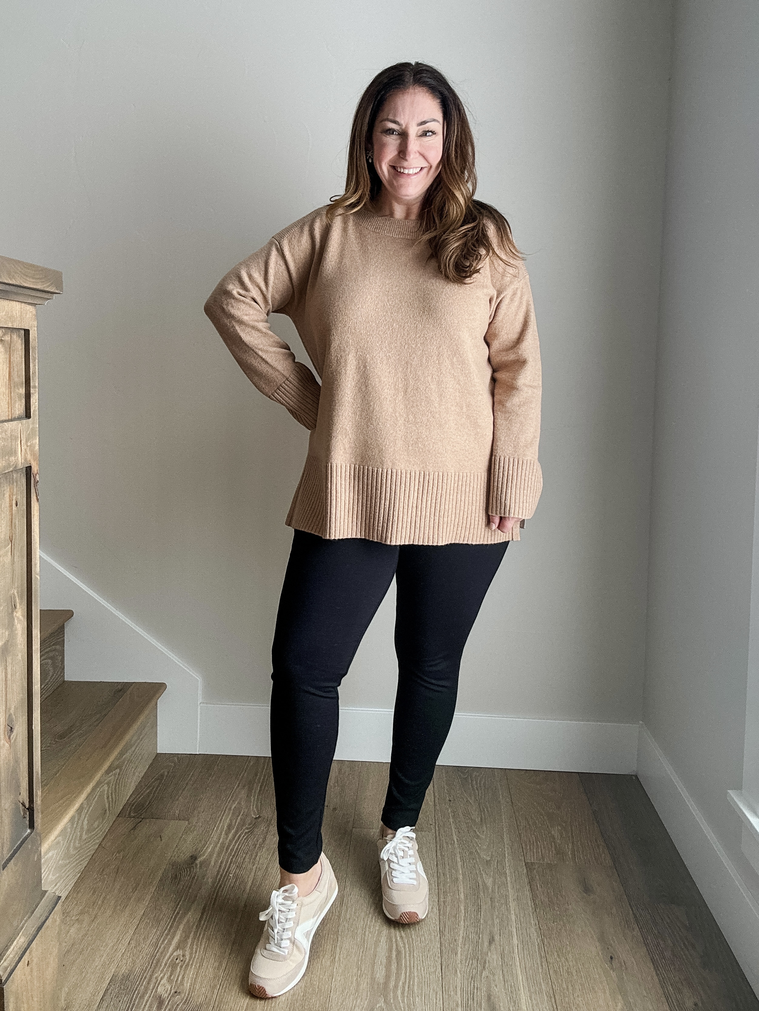Loft Oversized tunic sweater and leggings casual athleisure outfit // Fit Tips: Sweater, L and leggings, L would prefer petite length

#athleisurelook #winteroutfit #loftstyle 

 

#LTKActive #LTKMidsize #LTKFindsUnder100