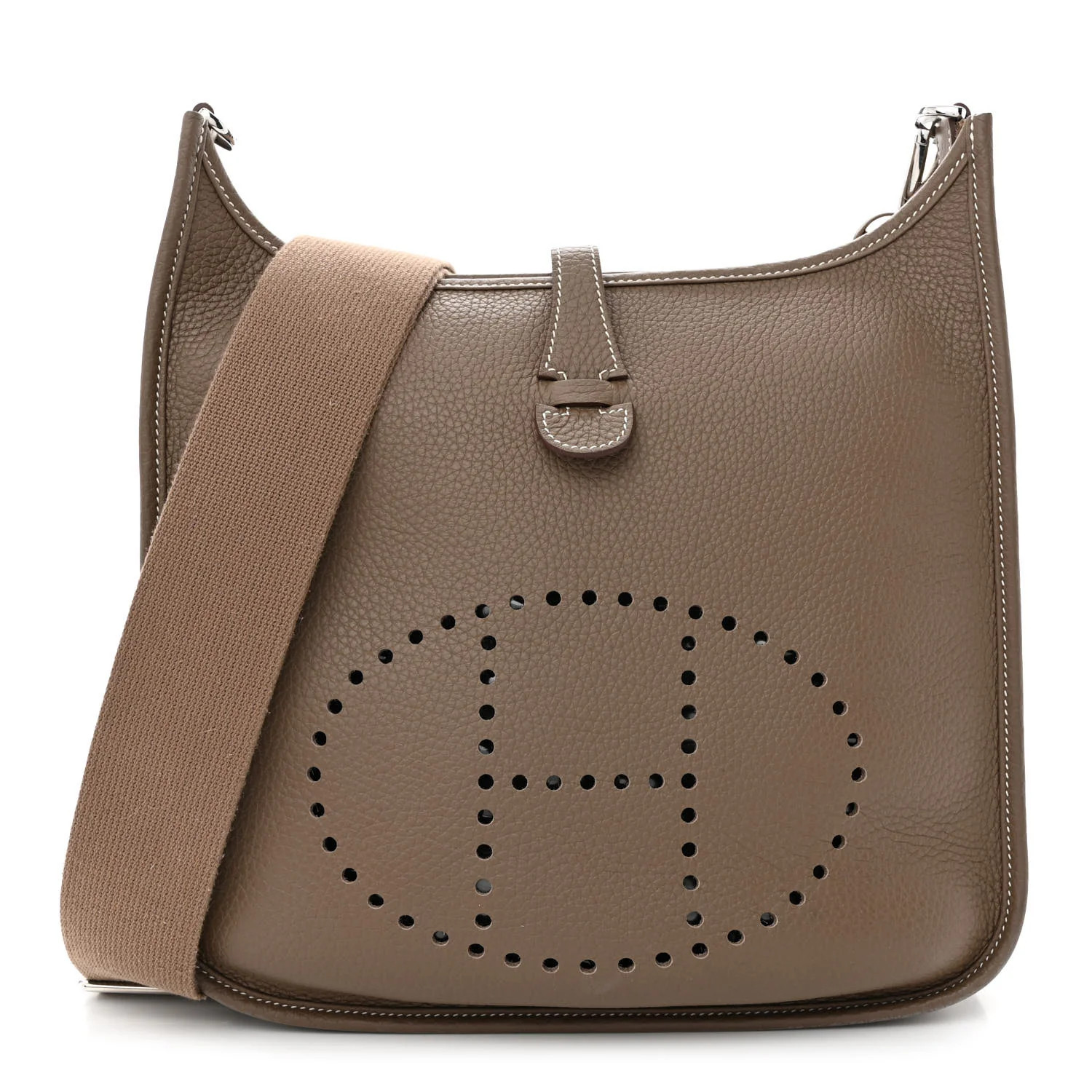 HERMES Taurillon Clemence Evelyne III PM Etoupe | FASHIONPHILE (US)
