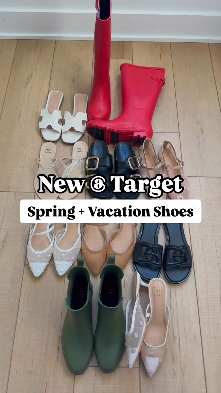 New shoe arrivals at Target! Vacation shoes. Buckle slide sandals. Rain boots. Ballet flats. Mesh mule slides. Mesh ballet flats. Summer shoes. Vacation sandals. Spring style. Spring outfits. These are all TTS - for shoes that are whole sizes only (I’m a 6.5), I sized up to  a 7!

#LTKShoeCrush #LTKWatchNow #LTKTravel