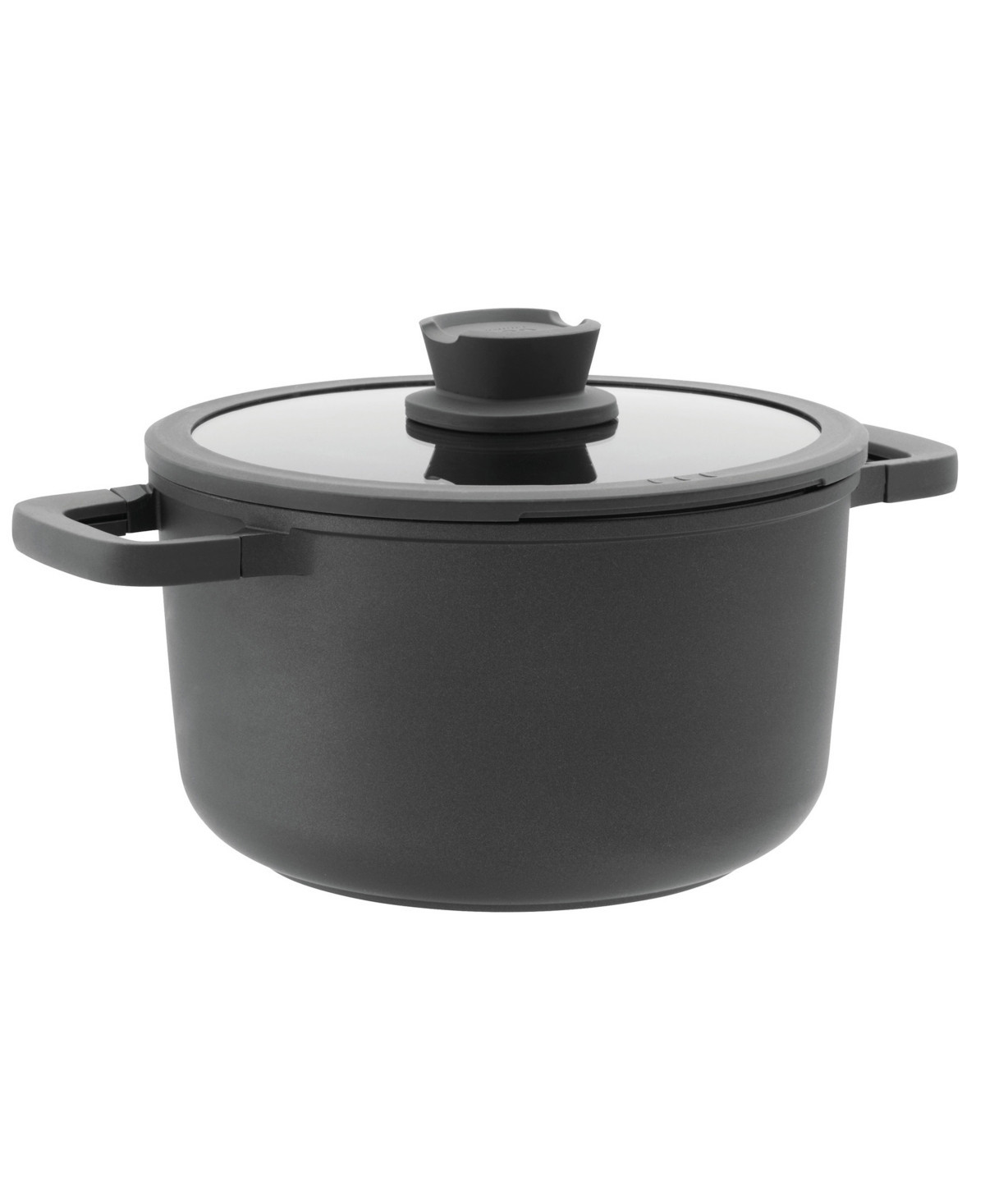 BergHOFF Leo Stone+ Nonstick Ceramic 10" Stock Pot with Lid Recycled, 5.9qt - Black | Macy's
